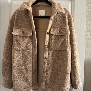 Abercrombie & Fitch Tan Sherpa Jacket